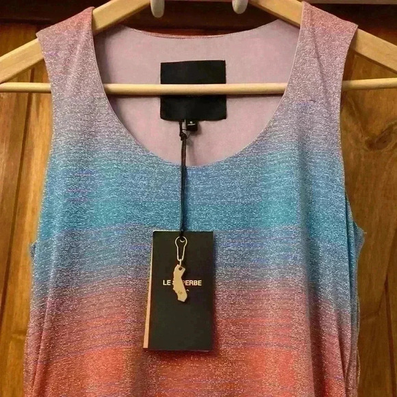Le Superbe Barccara Tank Dress-Metallic Surf Stripe-Small NWT - Picture 4 of 11